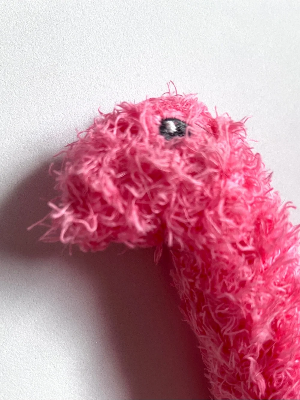Dog Chew Toy- Pink Fuzzy Dinosaur Plush Toy- Rosewood CannTech Tough Chewer!